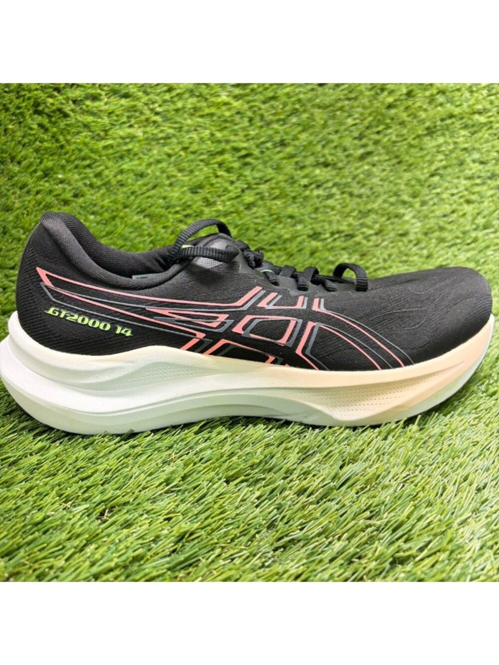 Asics GT-2000 14 Women Size 9.5 Black White Pink Athletic Running Shoes Sneakers